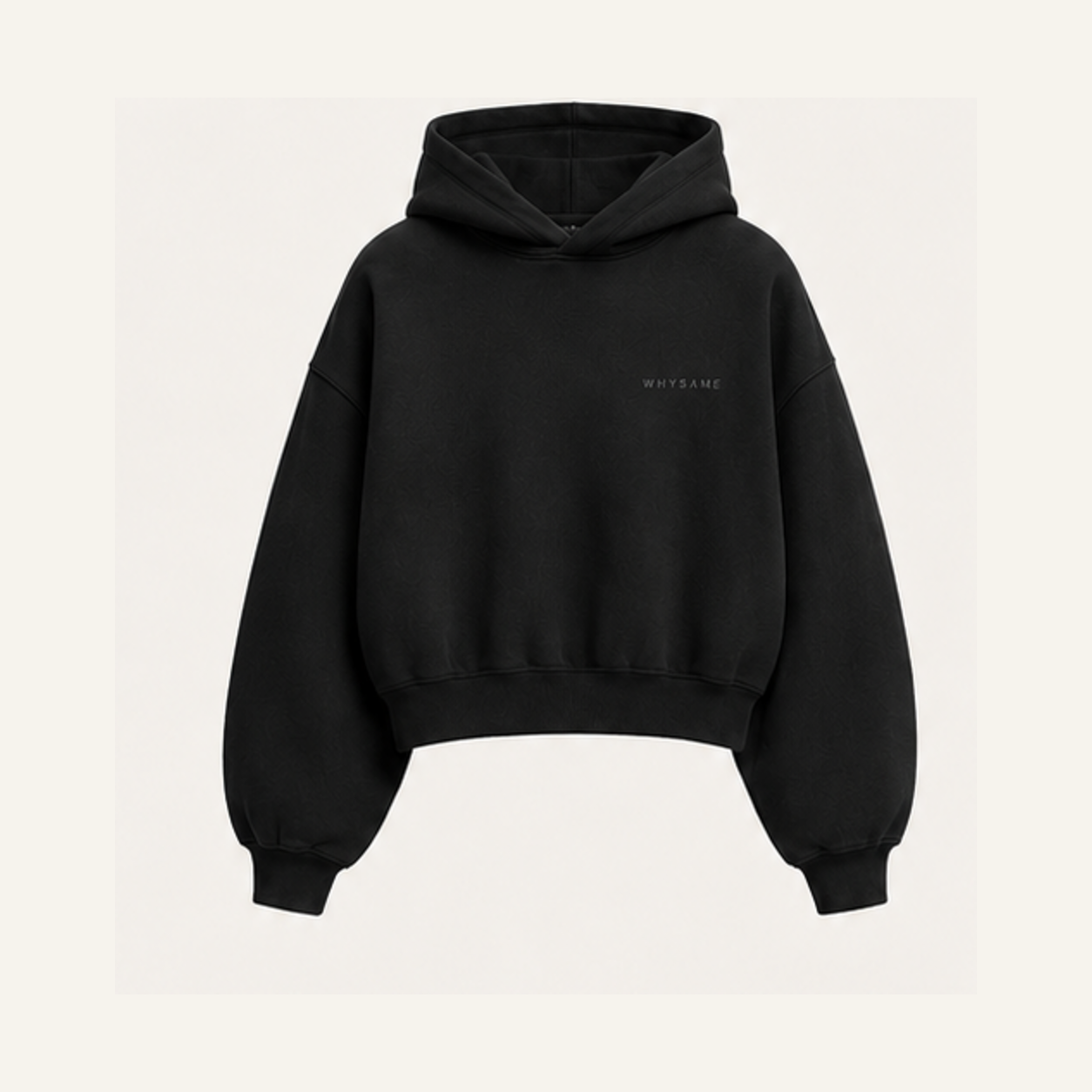 Sudadera boxy WHYSAME ESSENTIAL 001 en color BLACK