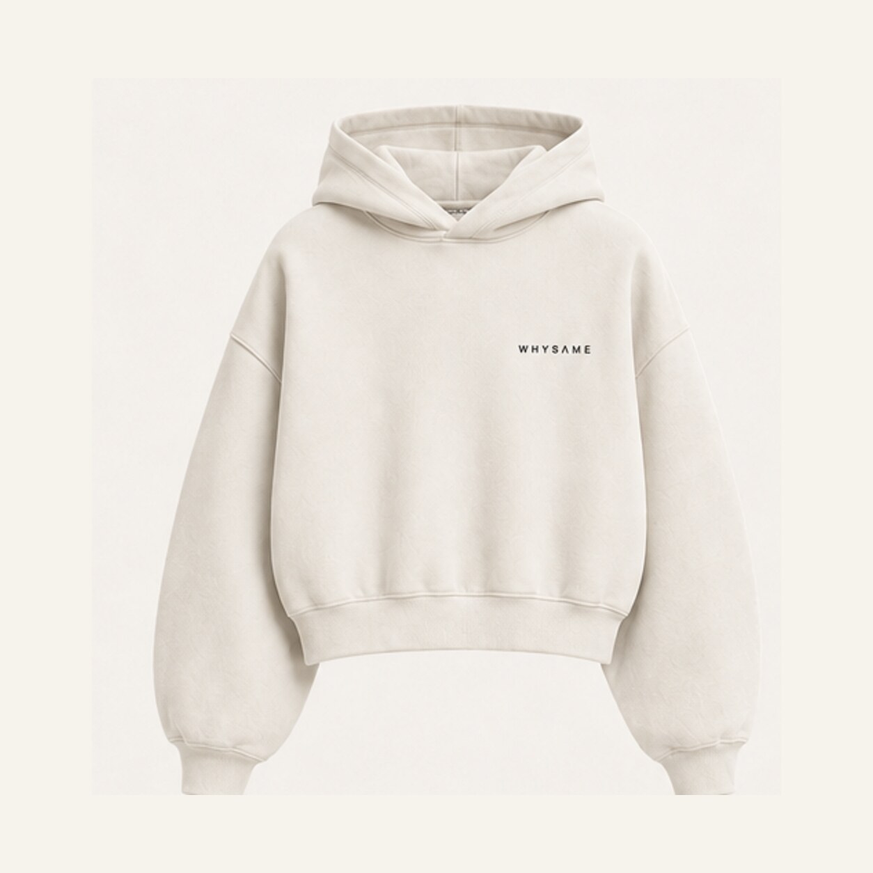 Sudadera boxy WHYSAME ESSENTIAL 002 en color OFF WHITE