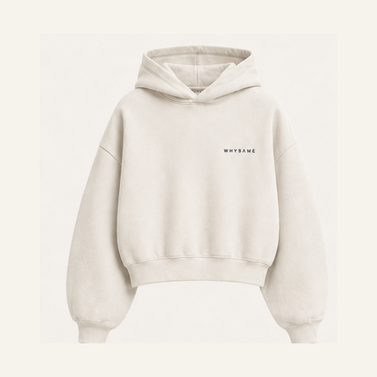 Sudadera boxy WHYSAME ESSENTIAL 002 en color OFF WHITE