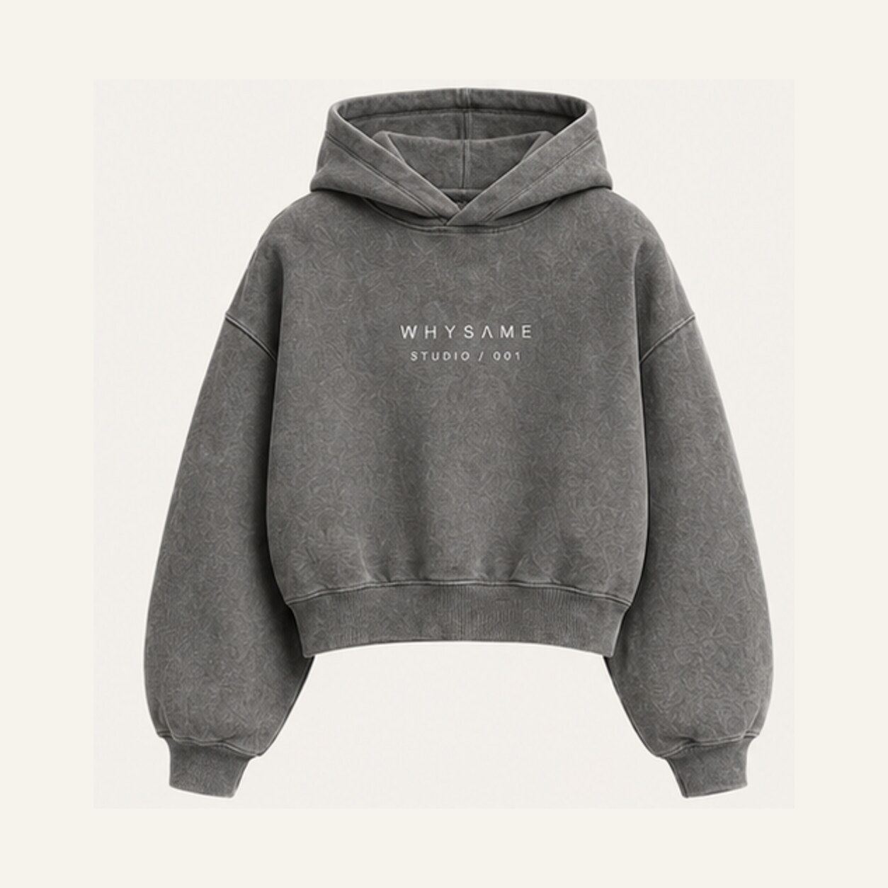 Sudadera boxy WHYSAME STUDIO 003 en color WASHED GREY